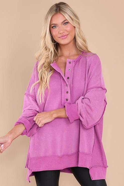 AlvaQ Women’s Oversized Sweatshirt Casual Long Sleeve Fall Outfits