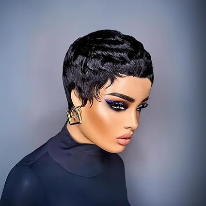 QiaQiaRing Pixie Cut Wig Human Hair for Black Women