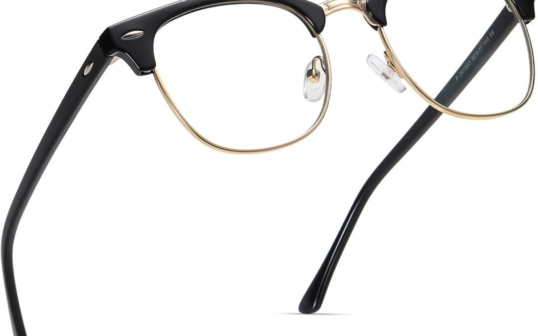 Blue Light Blocking Glasses Vintage Half Frame UV 