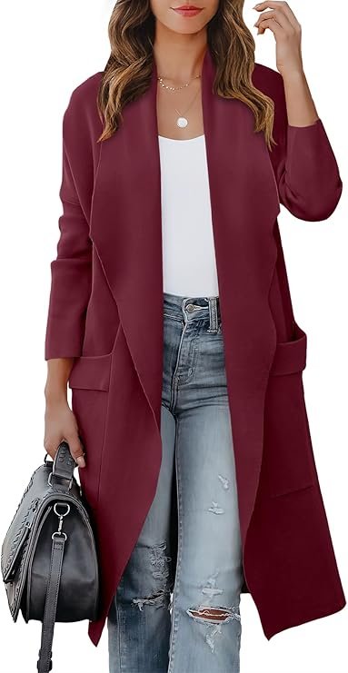 ANRABESS Women’s Long Cardigan Sweater 2024 Fashion Fall Outfits
