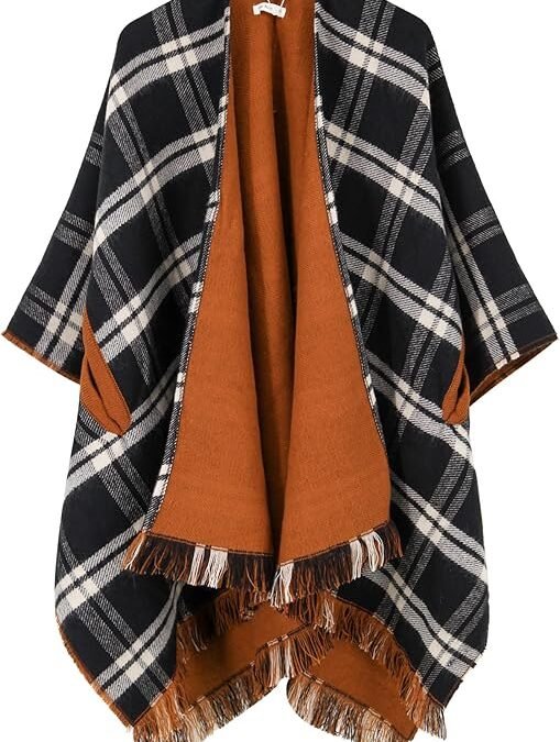 Moss Rose Women’s Shawl Wrap Poncho Ruana Cape