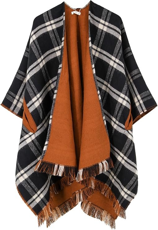 Moss Rose Women’s Shawl Wrap Poncho Ruana Cape