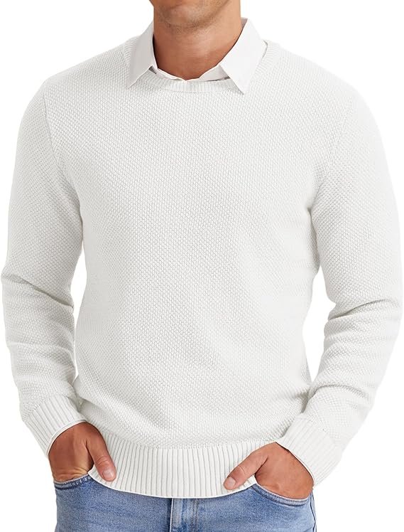 NITAGUT Men’s Crewneck Sweater Soft Casual Classic Pullover Knitwear